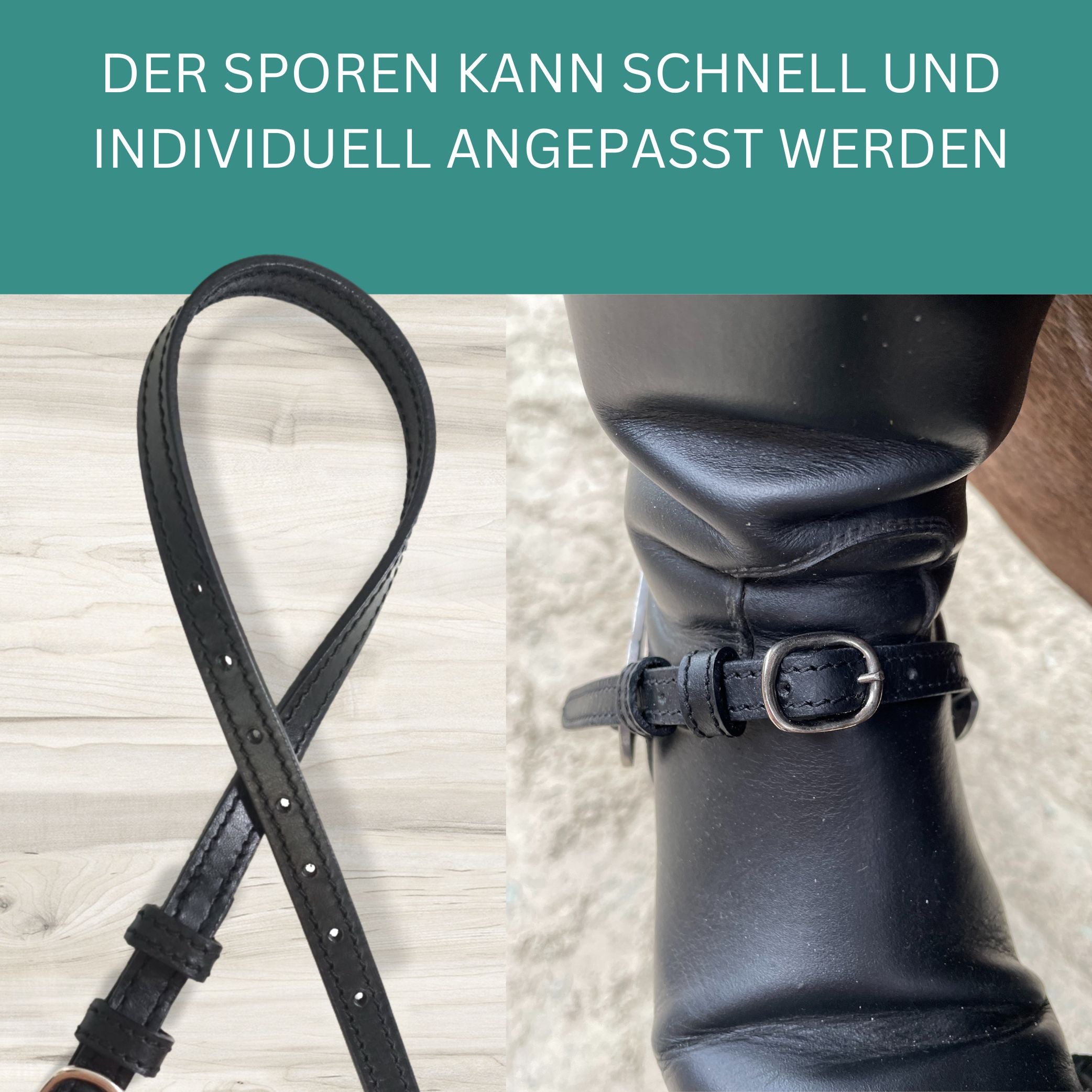 Sporenriemen aus Leder 2 Stück, größenverstellbar